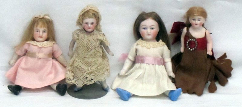 MINIATURE BISQUE DOLLS (4) (1 of 1)