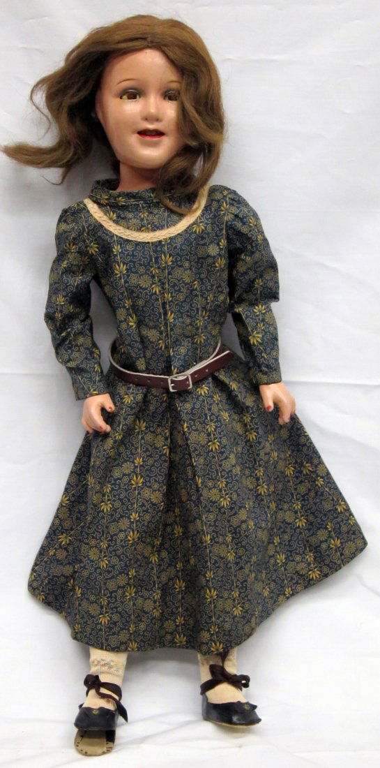 IDEAL DEANNA DURBAN: Composition, re-dressed, old wig; eye crack; slight crazing; H-24", G