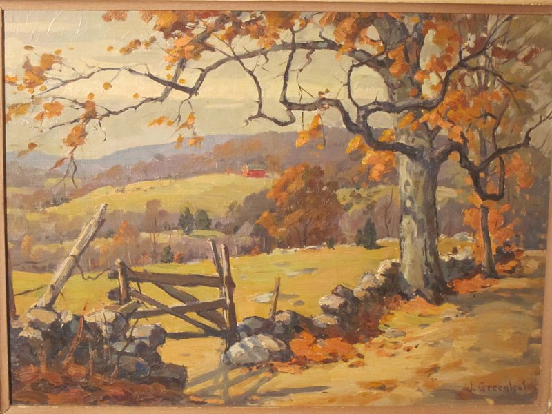 JACOB GREENLEAF OIL ON BOARD: The old gate; signed lower right; 11" x 14", EX