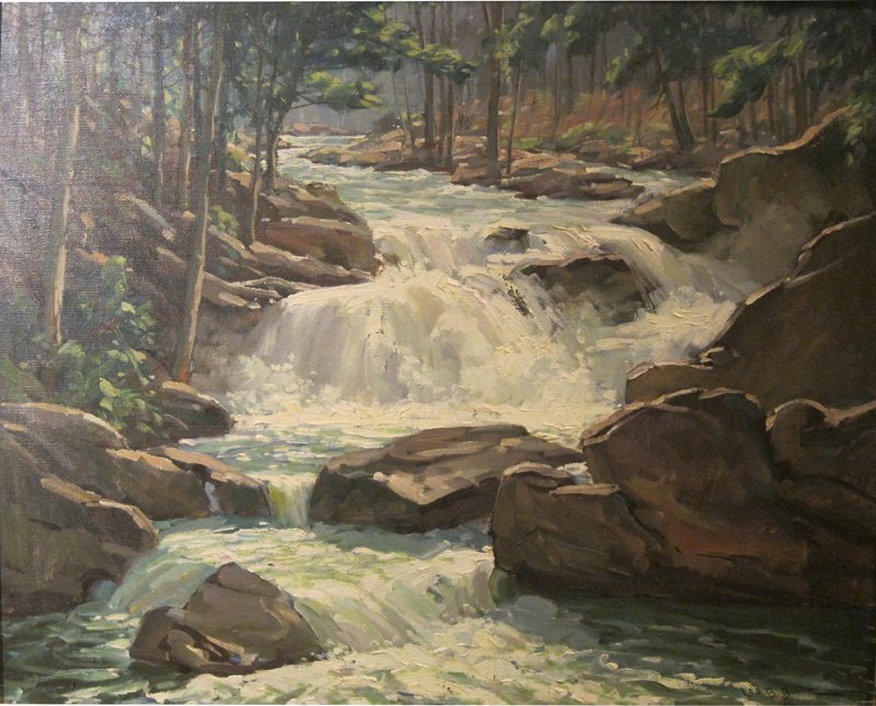LEO B. BLAKE OIL ON CANVAS: Wahconah Falls 1949; signed lower right; 20" x 24", EX