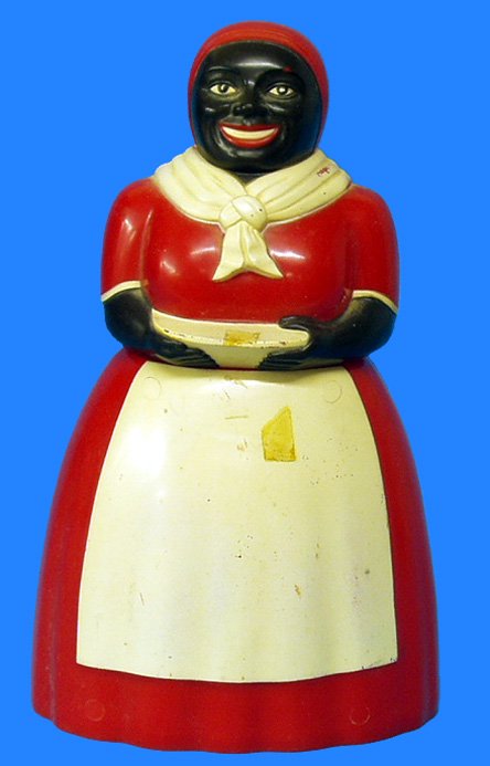 Black Americana F&F HARD PLASTIC MAMMY COOKIE JAR: F&F Hold & Die Works; H-11 1/2", G