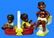 383: Black Americana 2 SETS SALT & PEPPER SHAKERS