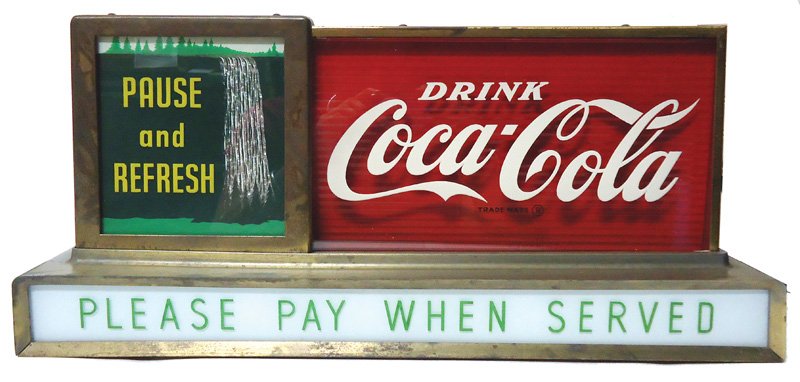 COCA-COLA LIGHT-UP SIGN 1950'S (1 of 2)