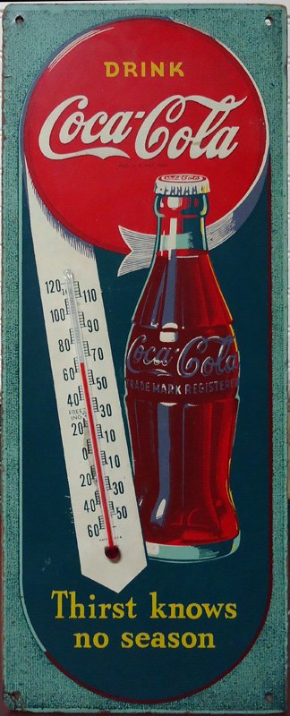 COCA-COLA THERMOMETER 1944 (1 of 2)