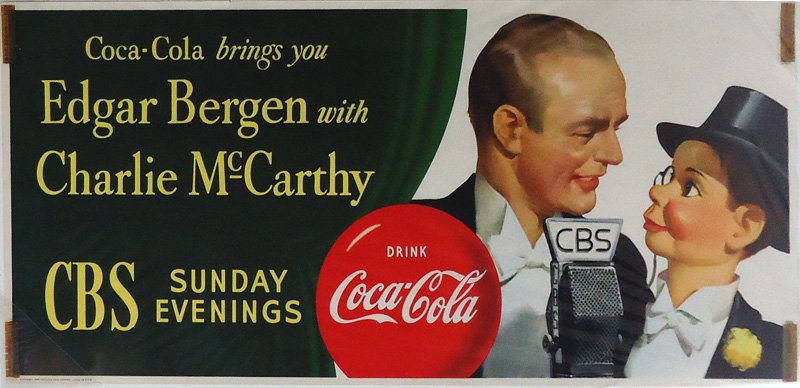 COCA-COLA CELEBRITY PAPER SIGN 1949 (1 of 1)