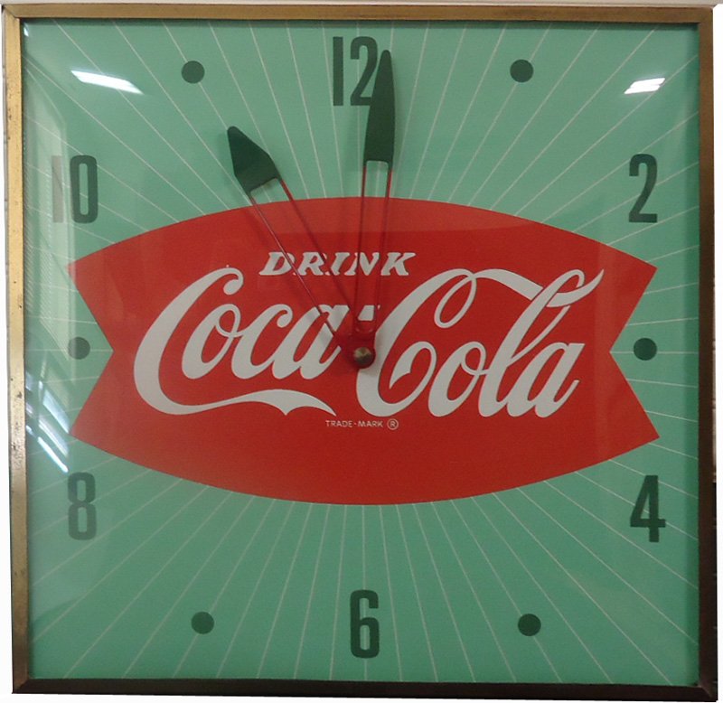 COCA-COLA CLOCK circa 1960 (1 of 1)