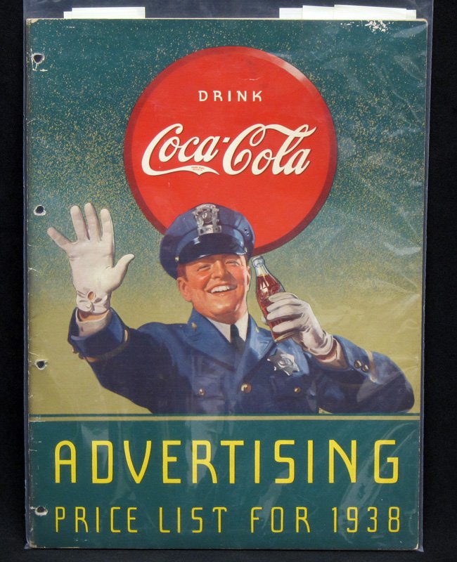 COCA-COLA ADVERTISING PRICE LIST 1938 (1 of 1)