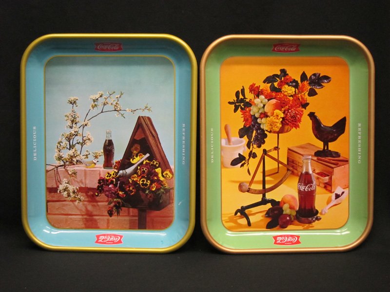 COCA-COLA SERVING TRAYS (2) 1957 (1 of 1)