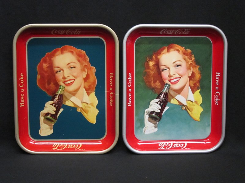 COCA-COLA SERVING TRAYS (2) 1950-1952 (1 of 1)