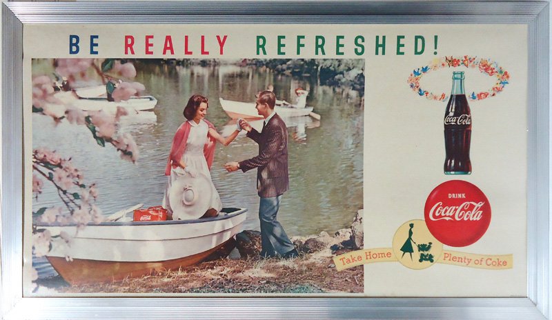 COCA-COLA CARDBOARD SIGN 1959 (1 of 1)