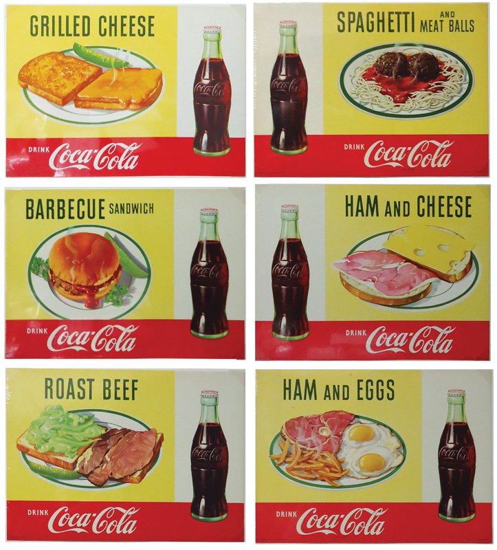 COCA-COLA FOOD SIGNS (6) 1958 (1 of 1)