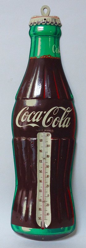 COCA-COLA BOTTLE THERMOMETER 1950'S (1 of 1)