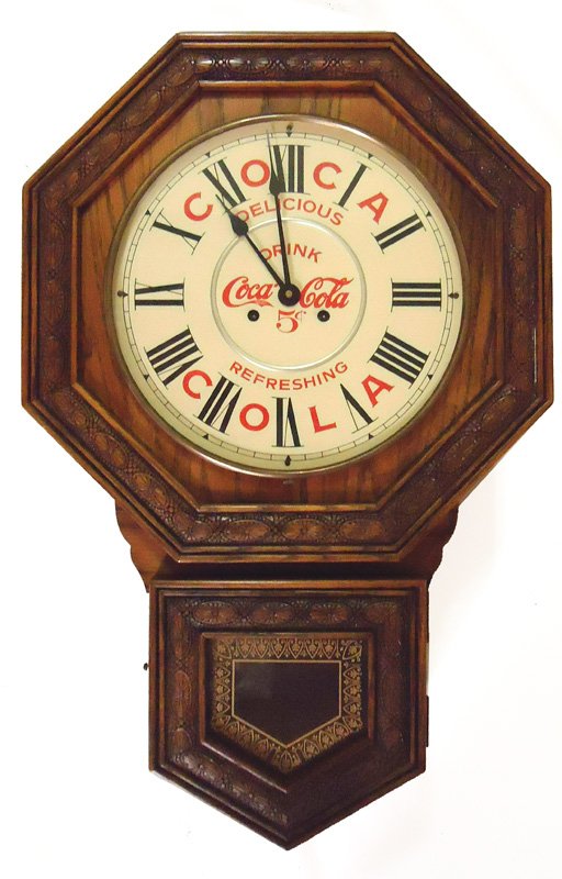 COCA-COLA REPRODUCTION OCTAGONAL REGULATOR CLOCK (1 of 1)