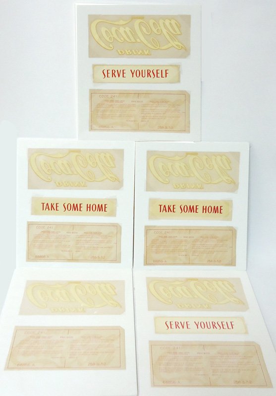 COCA-COLA DECALS (5) 1952 (1 of 1)