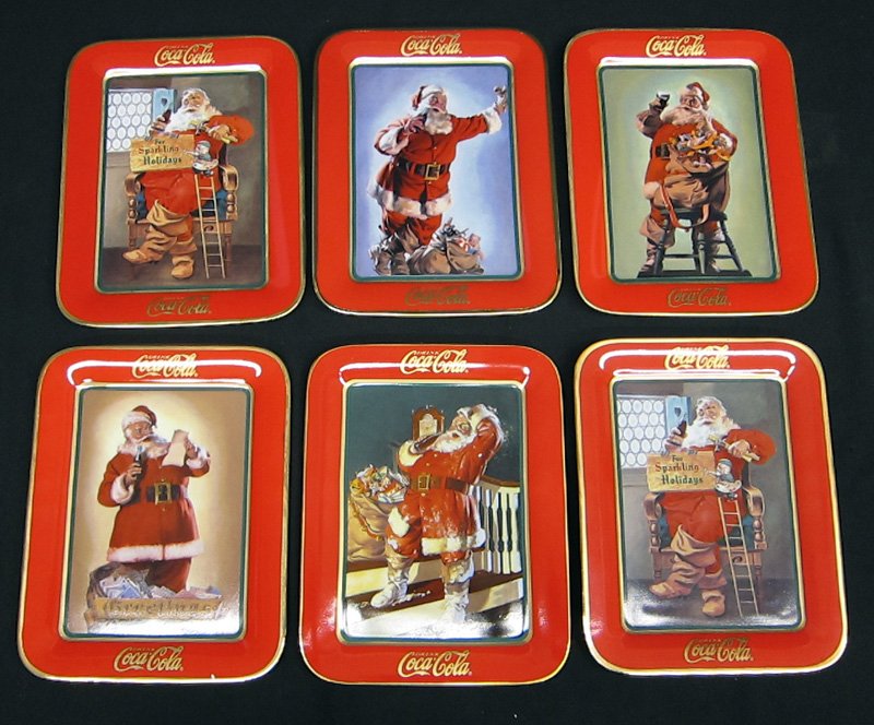 COCA-COLA SANTA COLLECTORS PLATES (6) (1 of 1)