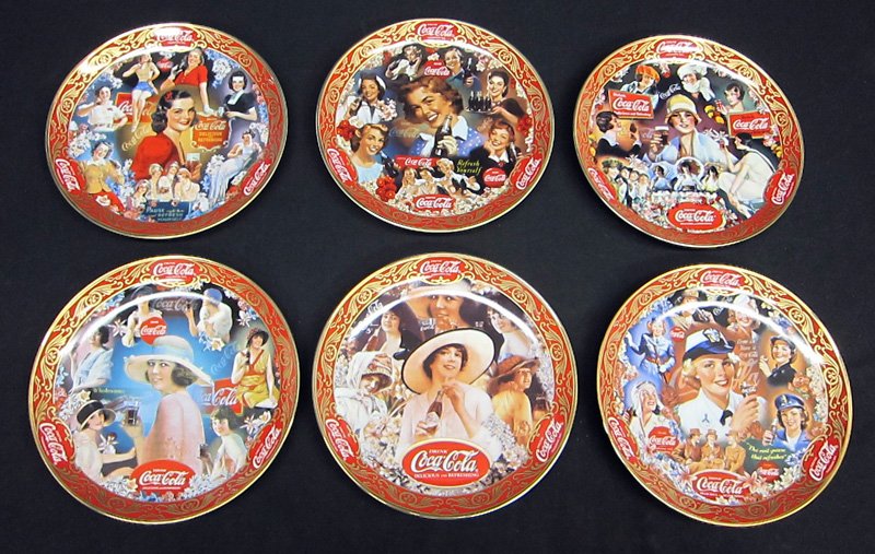COCA-COLA COMMEMORATIVE PLATES (12) PORCELAIN (1 of 1)
