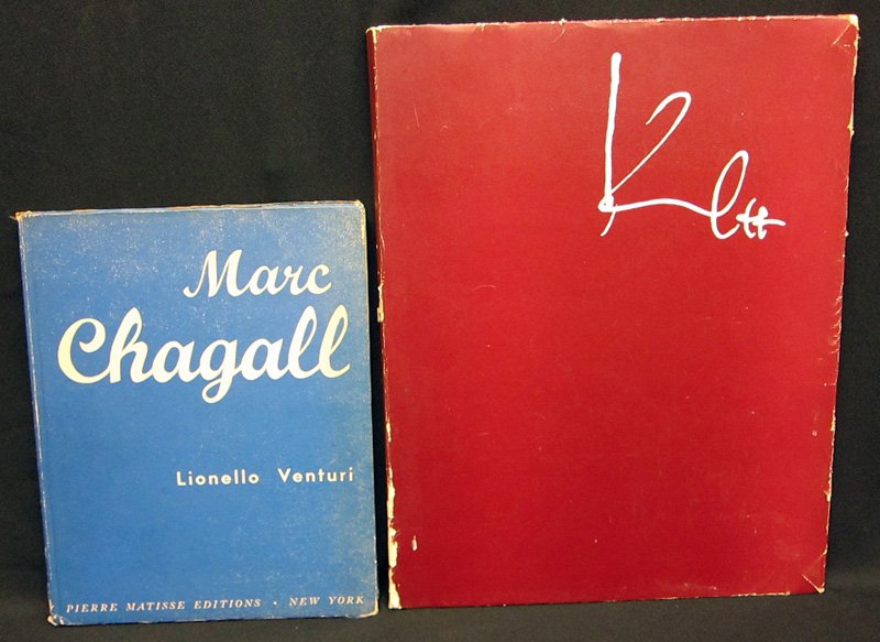 CHAGALL & KLEE BOOKS (2): (1) Marc Chagall Lionello Venturi - 1945 Pierre Matisse Editions NY #280; (1) Paul Klee - Second Part, drawings from 1930's-1940's; Benteli Editions; edges and covers worn; F-G