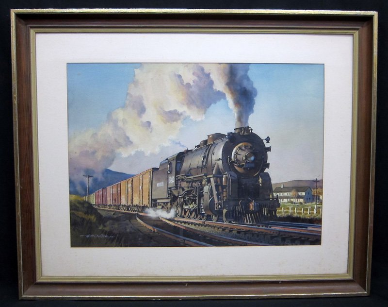 KENT DAY COES WATERCOLOR: "Stone House Siding"; watercolor on paper; signed lower left; matted and framed; 20 1/2" x 28 3/4", EX
