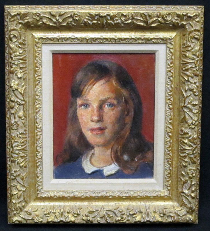 ROBERT BRACKMAN PORTRAIT PAINTING: "Cathy", oil on canvas; signed upper right; 10" x 8", EX