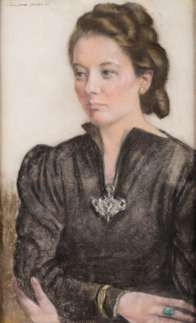 Lambert-Rucki Jean, Portrait of daughter, 1941: oil on board, 59 x 36 cm, signed upper left: J. Lambert-Rucki