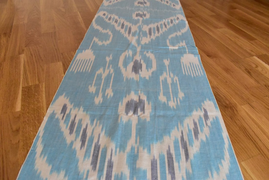 Vintage Turquoise Silk ikat fabric (1 of 8)