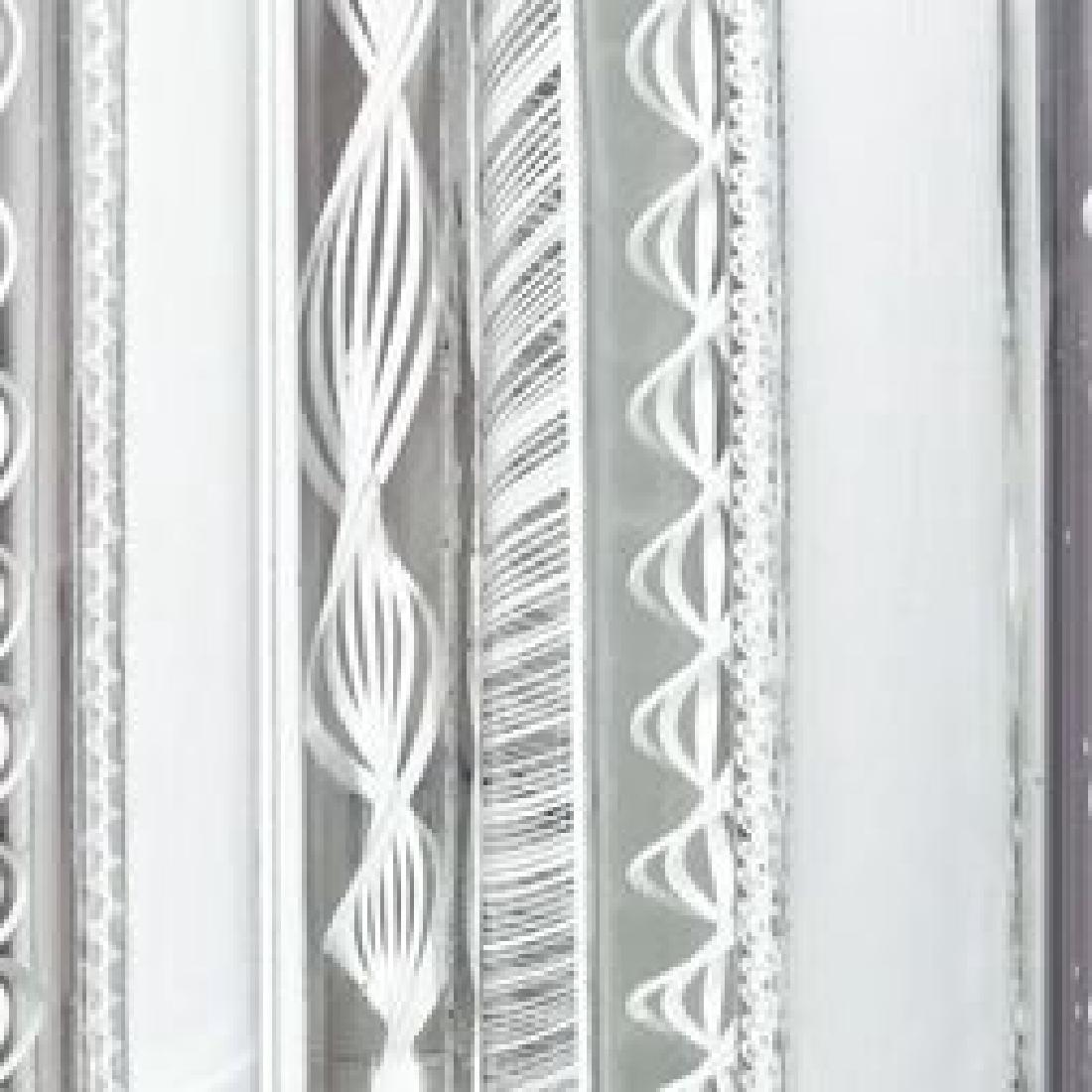 'Cane Sculpture'' (2013) by Abby Modell, Solid, hand: Cane Sculpture by Abby Modell, Solid, hand blown glass cylinders encasing traditional venetian cane, cut, polished and assembled in a wave pattern., 17.25"H x 14"W x 5"D, This glass sculpture by Abby