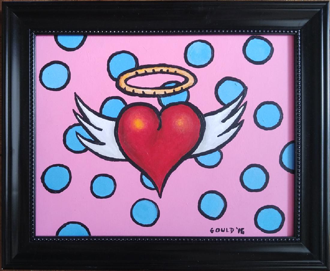 Angel Heart'' (2016) by Greg Gould, Acrylic on Panel: Angel Heart by Greg Gould, Acrylic on Panel, 11"H x 14"W (Framed: 14"H x 17"W), .5 lbs, Framed This was painted as part of a diptych (see 'Naughty Devil' painting). These are studies Greg painted in p