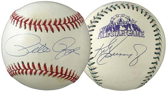 SIGNED & UNSIGNED BASEBALLS: ROSE, GRIFFEY, ETC