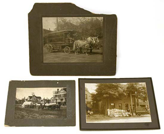 EARLY PHOTOS AND ART RELATED PAPER ITEMS: Fabulous lot includes two sepia-toned photographs of businessmen and several booklets and exhibition guides for artists Raphael Lamar West (1769-1850), Walt Kuhn (1877-1949), & Abraham Walkowitz (1880