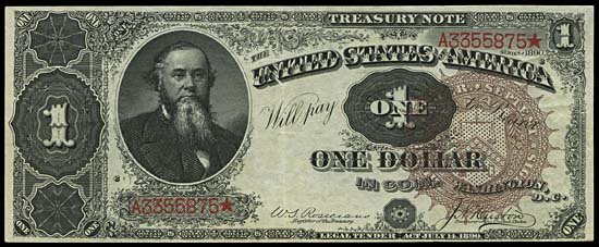 3911: 1890 TREASURY NOTES STANTON LEFT $1 TREASURY NOTE