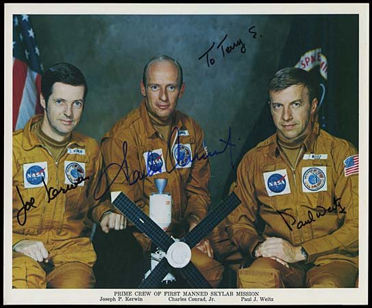 1973 SKYLAB-2 CREW SIGNED LITHO