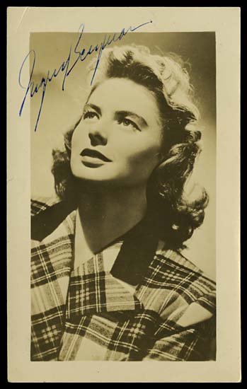 INGRID BERGMAN AUTOGRAPHED CARD