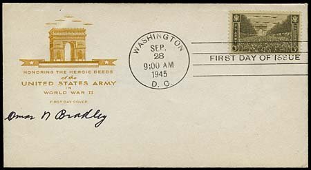 1945 OMAR N. BRADLEY AUTOGRAPHED COVER