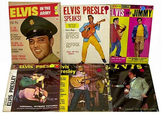 1956-59 SIX EARLY ELVIS MAGAZINES