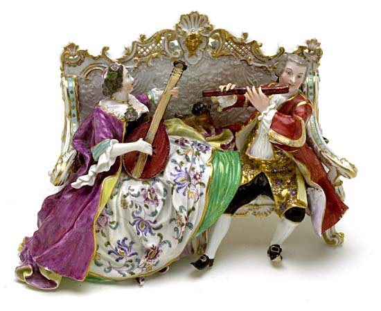c.1850-90 PORCELAIN MEISSEN MUSICIAN COUPLE