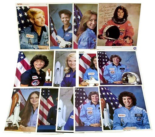 WOMEN ASTRONAUT AUTOGRAPH COLLECTION: This exceptional lot features 18 8"x10" autographed lithos and three 8"x10" autographed photos by female Astronauts. Lithos include Ellen Shulman (inscribed), Bonnie Dunbar, Mary Cleave (inscribed), A