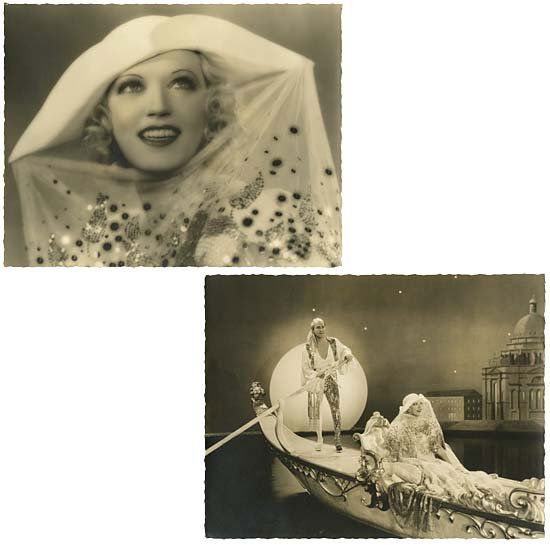 1930s MARION DAVIES PHOTOS BY FRYER: Two 10x13" gelatin silver matte double-weight photographs of Marion Davies, by Elmer Fryer. Photos obviously from same shoot, as Miss Davies is wearing the same garb in both. We are uncertain of the i