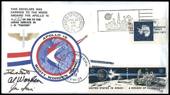 1971 APOLLO 15 FLOWN COMPLETE CREW SIGNED COVER