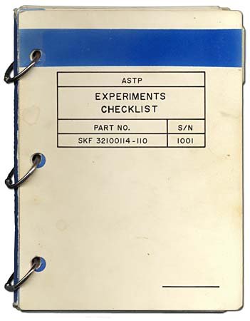 1975 FLOWN 'ASTP EXPERIMENTS CHECKLIST'