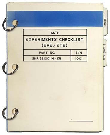 1975 FLOWN ASTP EXPERIMENTS CHECKLIST (EPE ETE)