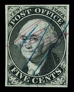 1846 USA #9X1 NEW YORK 5¢ BLACK