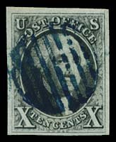 1847 USA #2 WASHINGTON 10¢ BLACK