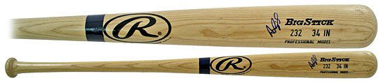 ALBERT PUJOLS SIGNED BAT: Rawlings Big Stick bat hand signed in blue Sharpie by 2005 National League MVP, Albert Pujols. Bat and signature in excellent condition. (Regency-Superior COA) Regency Code: 550006
