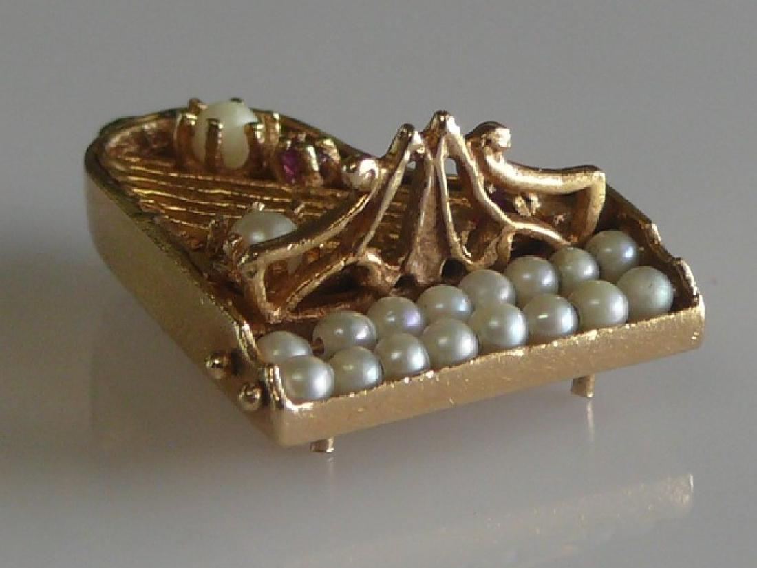 14k Piano Charm With Rubies and Pearls (1 of 4)