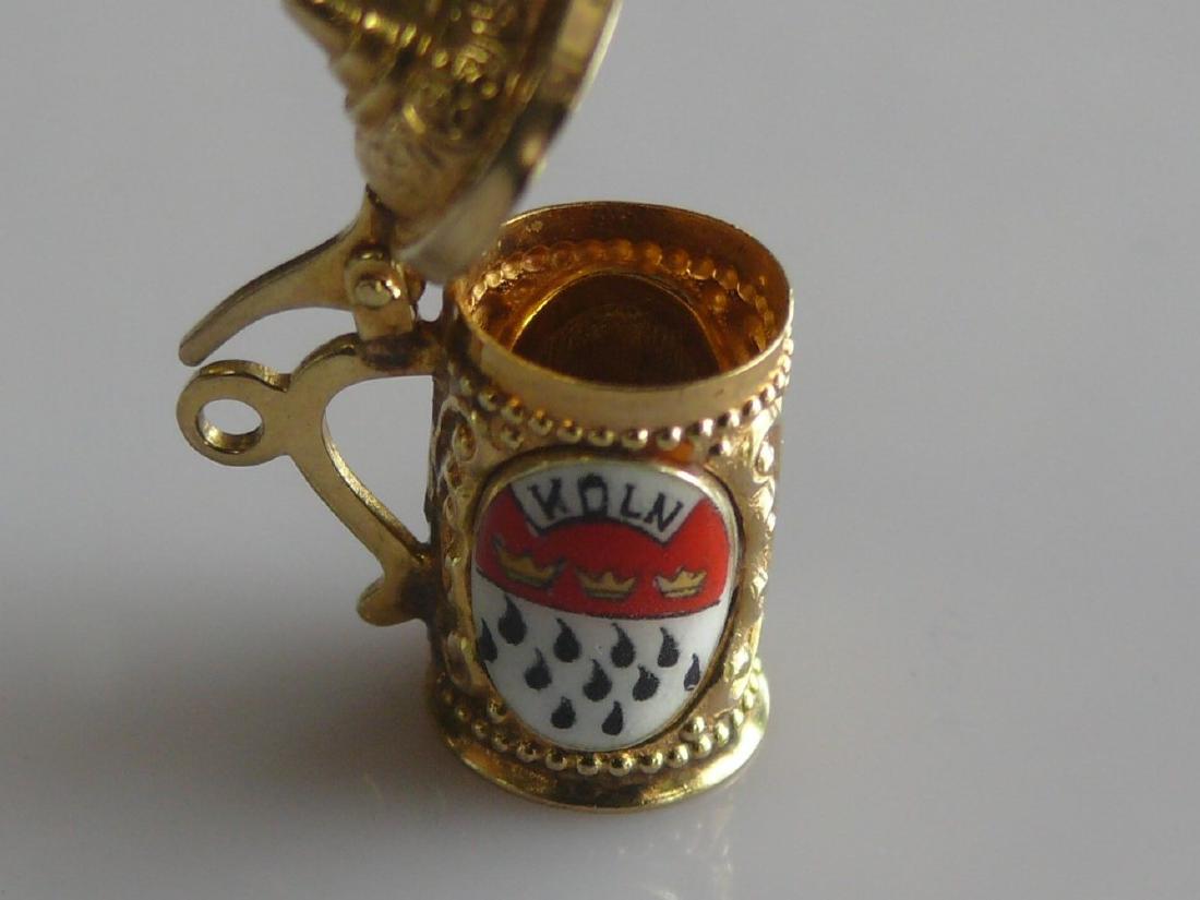 8k German Gold Beer Stein Charm (1 of 3)