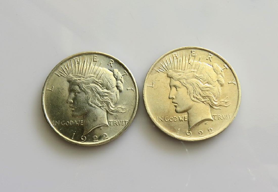 Two (2) 1922 Peace Dollars Choice Uncirculated (1 of 2)