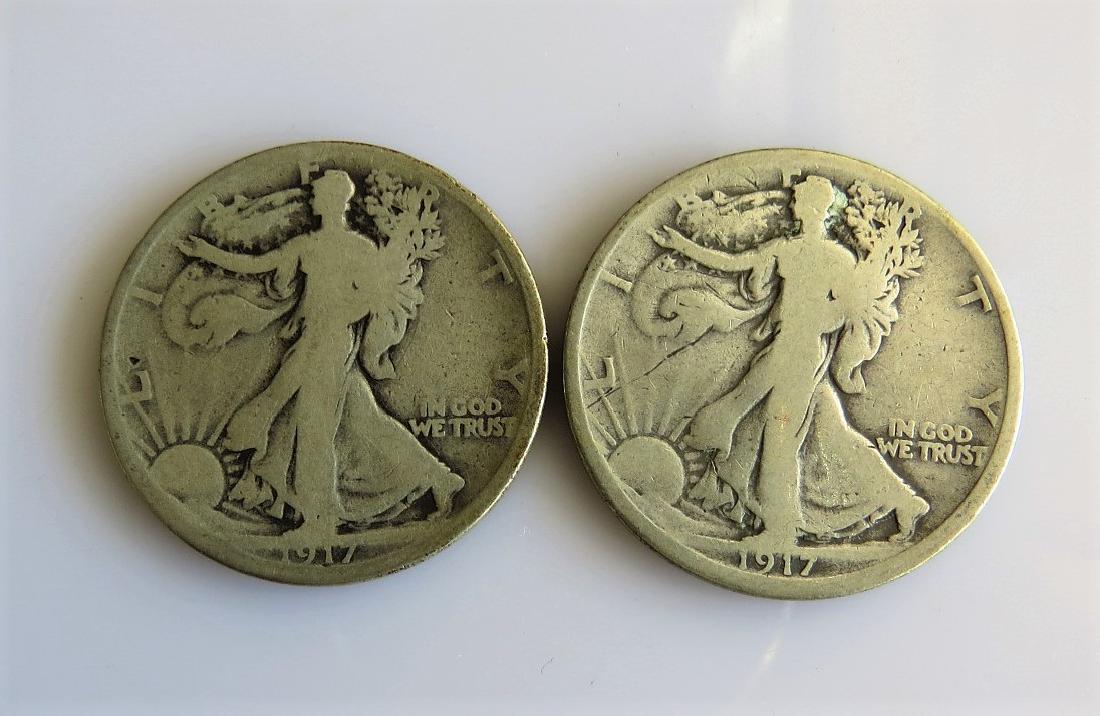 1917 D and 1917 S Reverse Walking Liberty Half-Dollars (1 of 2)