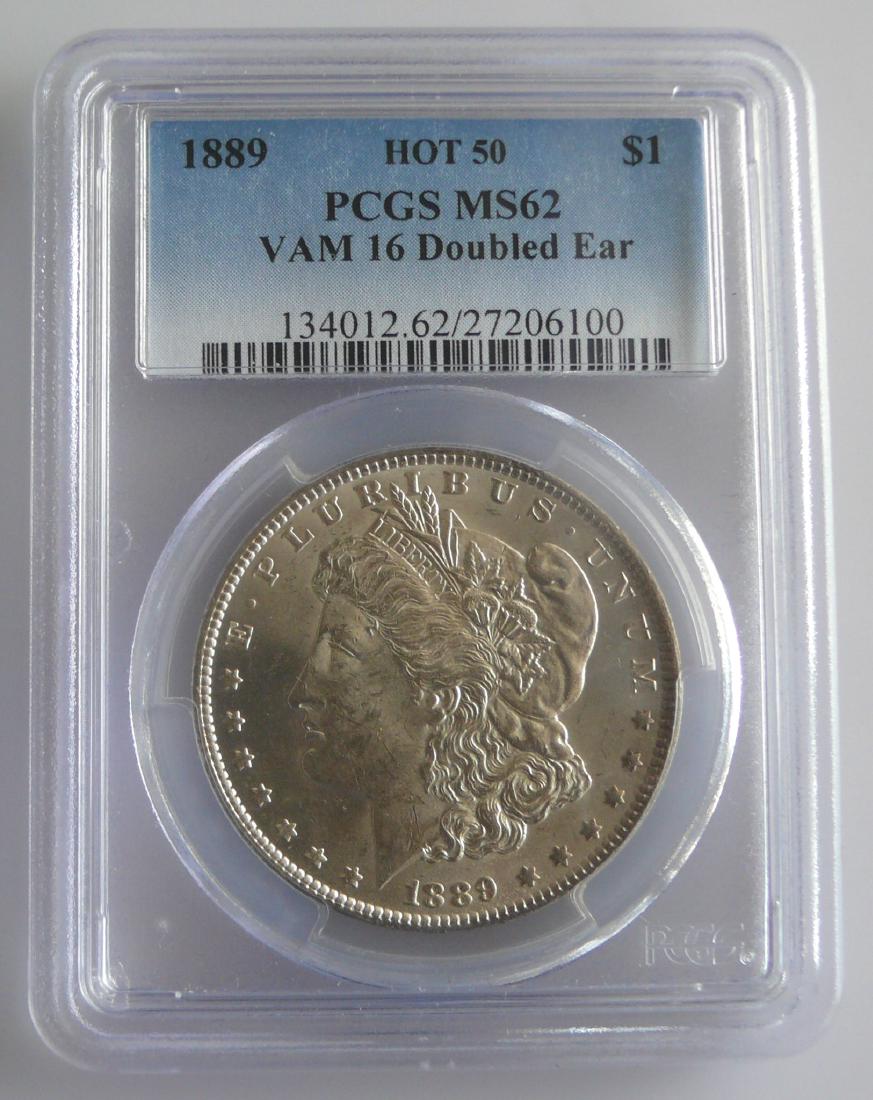 1889 $1 Morgan Dollar PCGS MS62 Hot 50 VAM-16 Double (1 of 2)