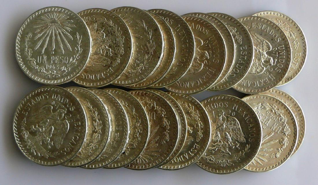 A Twenty (20) Coin Roll of BU Uncirculated 1940S Mexico (1 of 2)