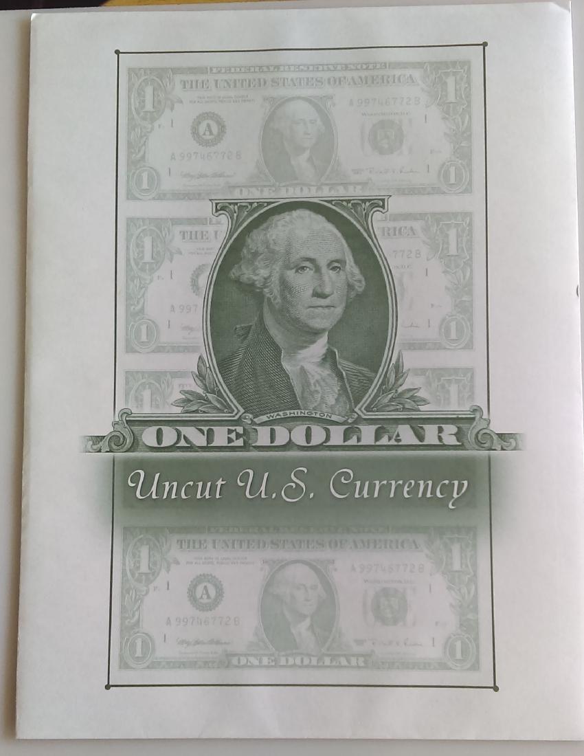 BEP Issued Uncut Sheet of Four (4) Series 2009 FRN One (1 of 2)